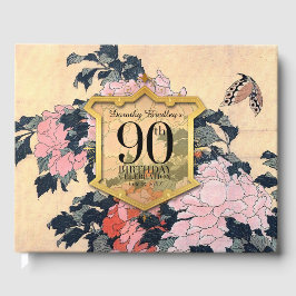 Libro De Visitas Butterfly Peonies 80th Birthday Celebration HCGB