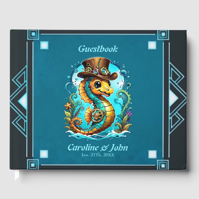 Libro De Visitas Caballo de mar de vapor con un elegante gorra. (Anverso)