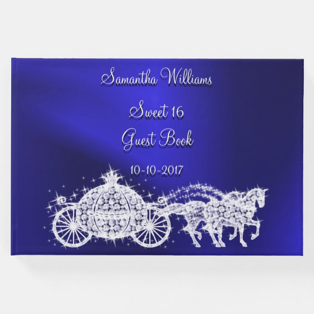 Libro De Visitas Cabecera Princesa Azul y Caballos Dulces 16 (Anverso)