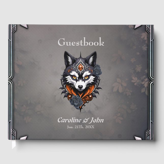 Libro De Visitas Cabeza de lobo majestuosa, terminada en una profun (Anverso)