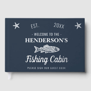 Libro De Visitas Cabina de Pesca Bienvenida Pescado Plateado Person