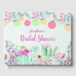 Libro De Visitas Cactus de ducha de novia Suculentas linternas