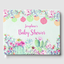 Libro De Visitas Cactus Lantern Fiesta Suculents Baby Shower