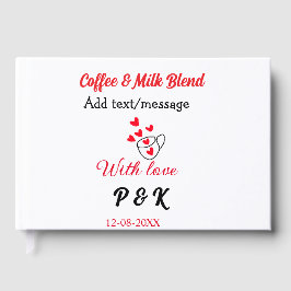 Libro De Visitas Café y leche mezcla amor pareja café corazón rojo 