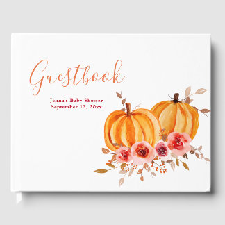 Libro De Visitas Calabaza acuarela | Baby Shower Guest Book