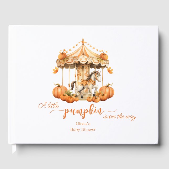 Libro De Visitas Calabaza de carrusel otoño está en camino (Anverso)