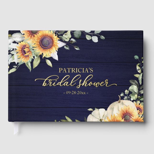 Libro De Visitas Calabaza de girasol Caída Ducha de novia (Anverso)