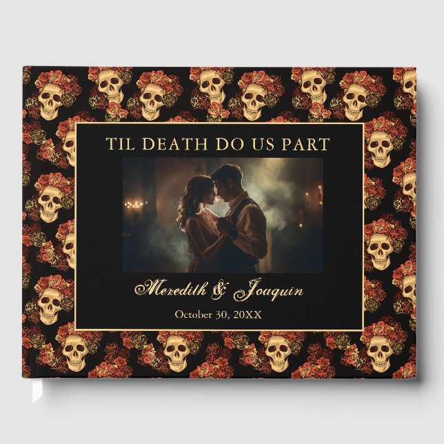 Libro De Visitas Calavera gótica hasta la muerte nos hace parte mat (Anverso)