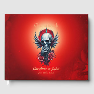 Libro De Visitas Calavera impresionante y realista con alas