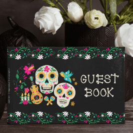 Libro De Visitas Calaveras de Azúcar Día de Muertos Personalizado