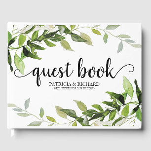 Libro De Visitas Caligrafía Botánica Elegante Vegetación Nupcial