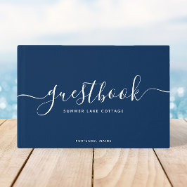 Libro De Visitas Caligrafía de color editable Vacaciones en casa o 