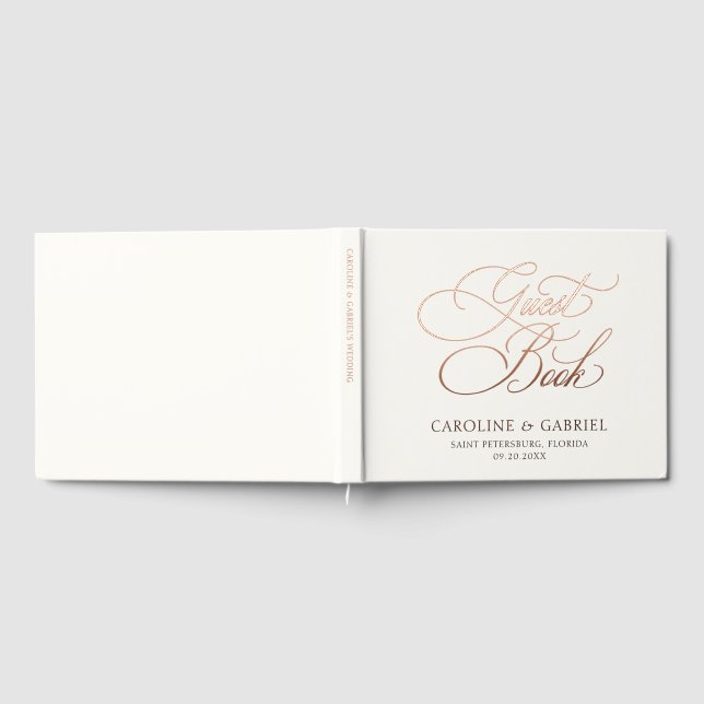 Libro De Visitas Caligrafía de Letra Cursiva para Bodas (Lleno)