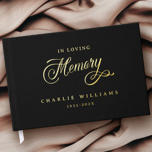 Libro De Visitas Caligrafía en el funeral negro de amor por la memo