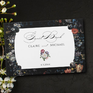 Libro De Visitas Caligrafía floral negra Bella Artes