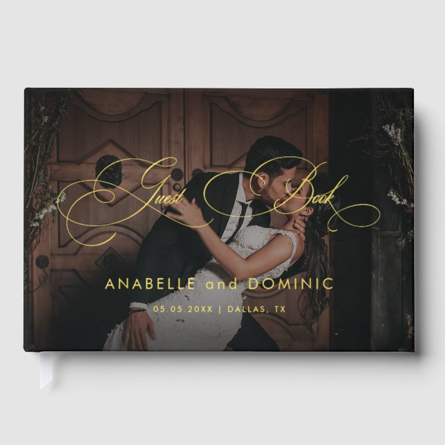 Libro De Visitas Caligrafía fotográfica oscuro en desvanecimiento B (Anverso)