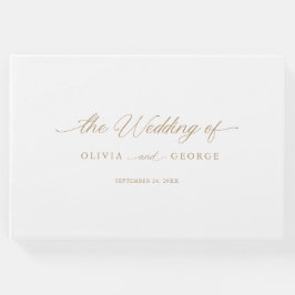 Libro De Visitas Caligrafía Gold Elegant Modern Script