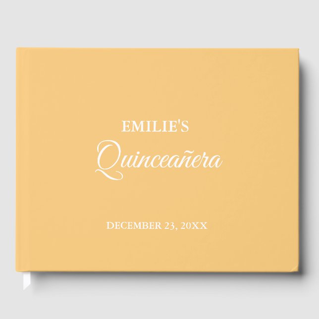 Libro De Visitas Caligrafía minera moderna Quinceanera (Anverso)