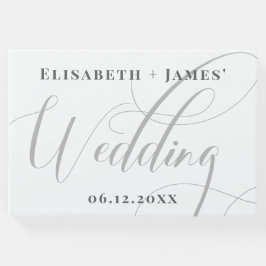 Libro De Visitas Caligrafía minimalista Boda de bienvenida moderno