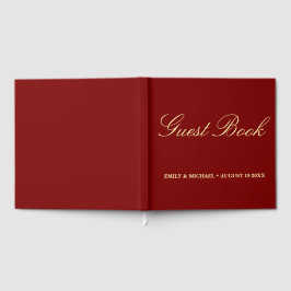 Libro De Visitas Caligrafía moderna elegante de terracota para boda