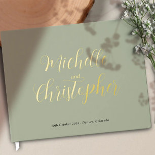 Libro De Visitas Caligrafía moderna para novia y Boda de Groom