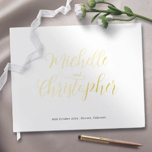 Libro De Visitas Caligrafía moderna para novia y Boda de Groom