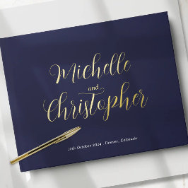Libro De Visitas Caligrafía moderna para novia y Boda de Groom