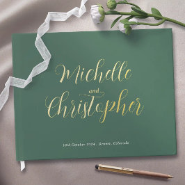 Libro De Visitas Caligrafía moderna para novia y Boda de Groom
