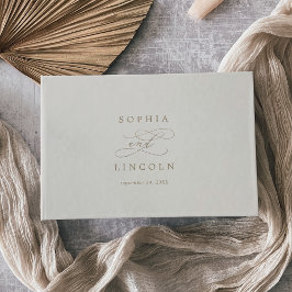 Libro De Visitas Caligrafía romántica de oro | Boda de Monograma de