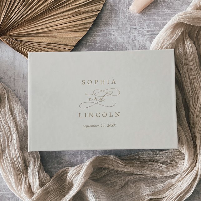 Libro De Visitas Caligrafía romántica de oro | Boda de Monograma de (Subido por el creador)