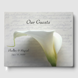 Libro De Visitas Calla lily en escritura a mano antigua