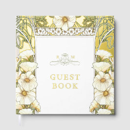 Libro De Visitas Calla Lily Gold Boda Art Nouveau