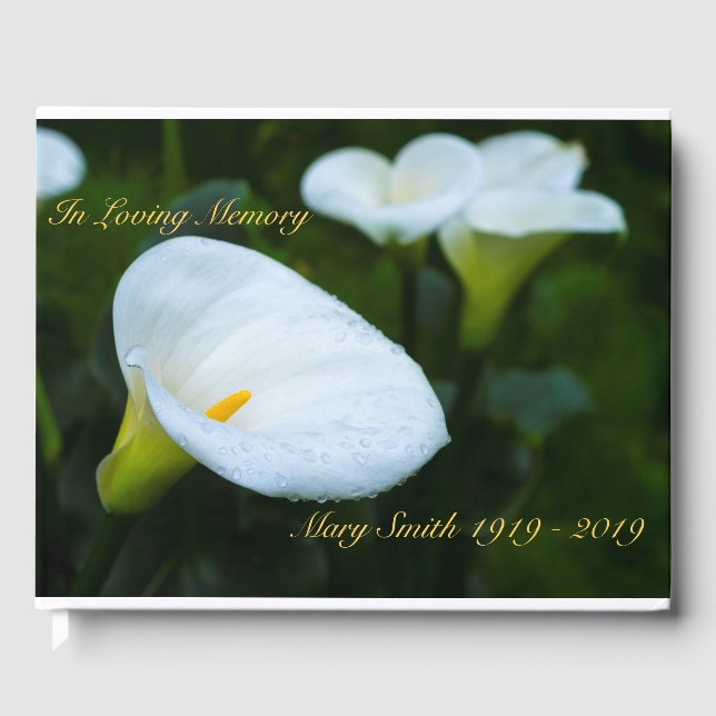 Libro De Visitas Calla Lily Raindrop (Anverso)