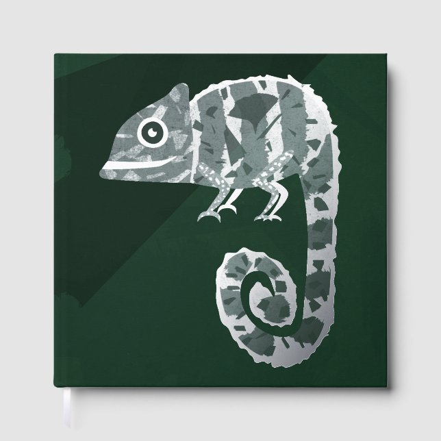 Libro De Visitas Camaleón lindo verde (Anverso)