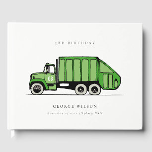 Libro De Visitas Camión de basura verde lindo niños de cualquier ed