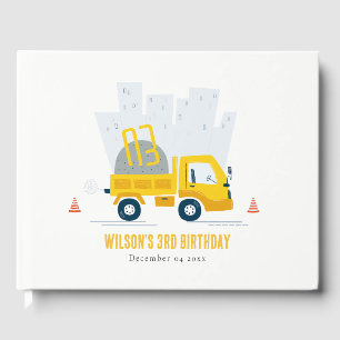 Libro De Visitas Camión volcado Vehículo de construcción Niños Cump