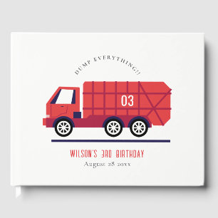 Libro De Visitas Camiones de basura rojos, niños de cualquier edad