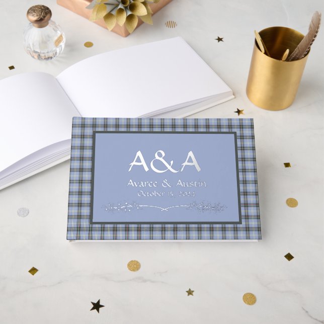 Libro De Visitas Campana de fronteras Original Escocia Tartán (Anverso Abierto)