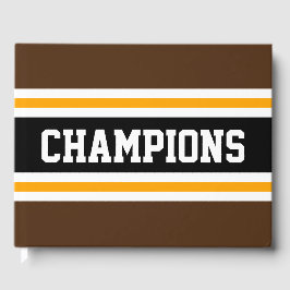 Libro De Visitas CAMPEONES atléticos Diversión Audaz Bandas Negra M