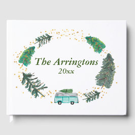 Libro De Visitas Camper de granja rústica florística personalizado