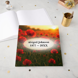 Libro De Visitas Campo de amapolas rojas conmemorativas al amanecer