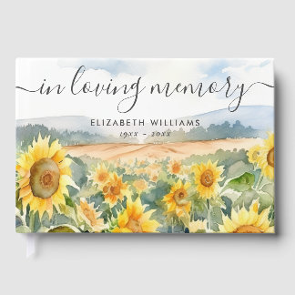 Libro De Visitas Campo de Girasoles En Memoria Funeral