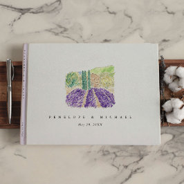 Libro De Visitas Campos de Lavanda de Acuarela