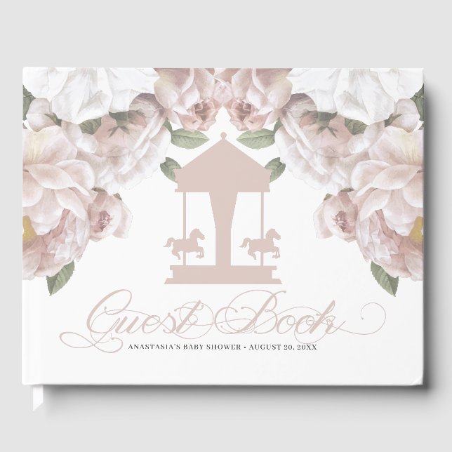 Libro De Visitas Carousel Baby Shower Guest Book (Anverso)