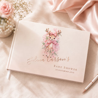 Libro De Visitas Carpeta de 3 anillas para baby shower con cierva d