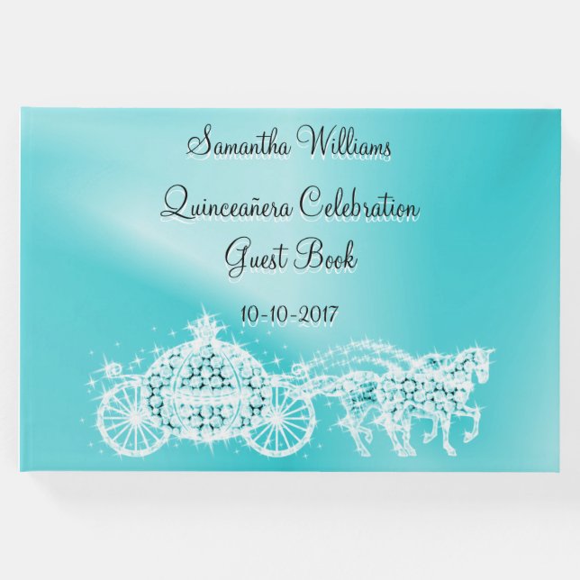 Libro De Visitas Carrera de princesas y caballos verde azulados Qui (Anverso)