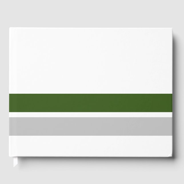 Libro De Visitas Carreras Gris De Luz Verde Forestal Rayas En Blanc (Anverso)