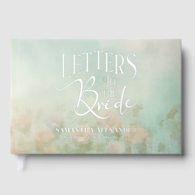 Libro De Visitas Carta floral romántica para la novia elegante mode (Anverso)