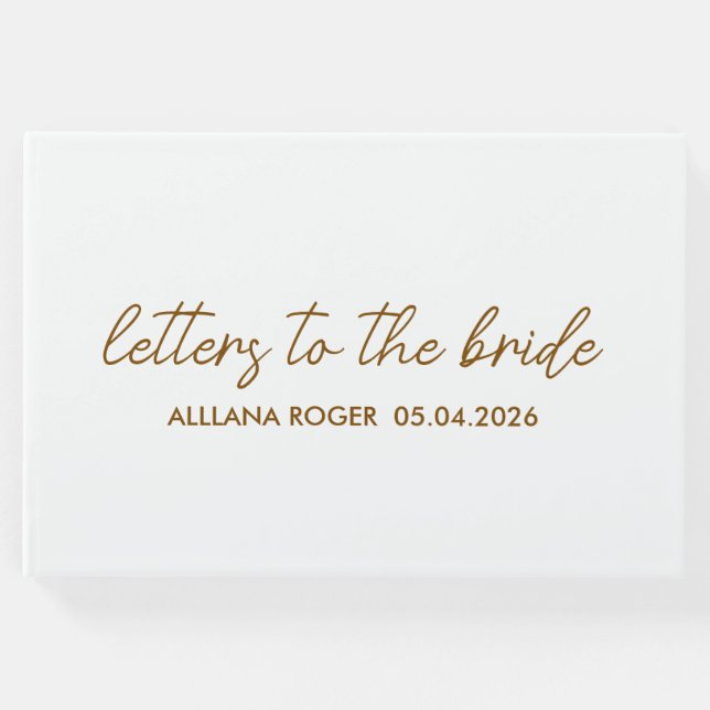 Libro De Visitas Cartas a la Novia en Tela Personalizadas (Anverso)