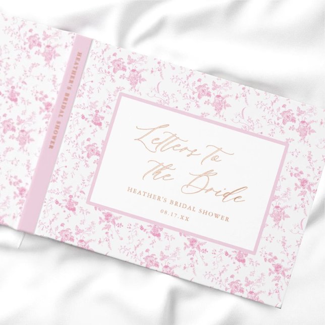 Libro De Visitas Cartas a la Novia Pink Toile Despedida de Soltera (Subido por el creador)